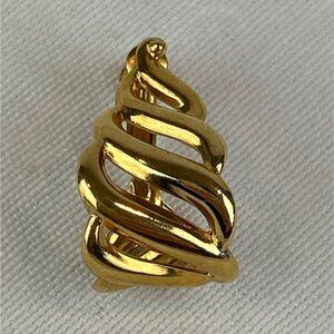 Vintage Napier Gold Tone Screw Back Earrings Twisted Rope Design SINGLE 80s 90s